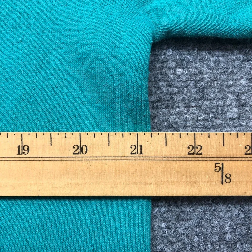 Vintage Teal Southwestern Patchwork Sweatshirt Womens Large USA
